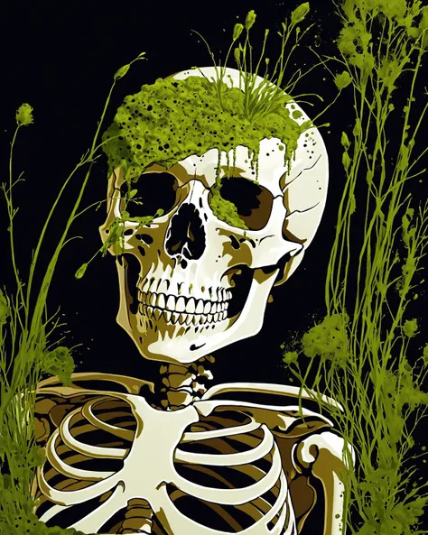 <lora:OMG-Is-DucHaiten_v1.0:0.45>, by Mike Hoffman, <lora:Vikings_Creepy_Skeleton_Crew:1> skeleton pirate captain, mold, algae,