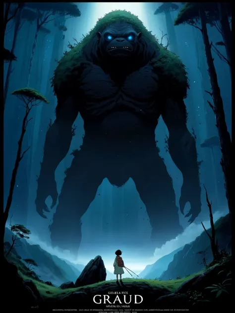epic nature theme, dark scifi movie poster, ghibli, giraud