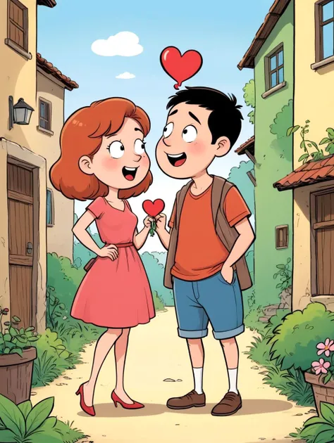 funny cartoon comics, two lovers