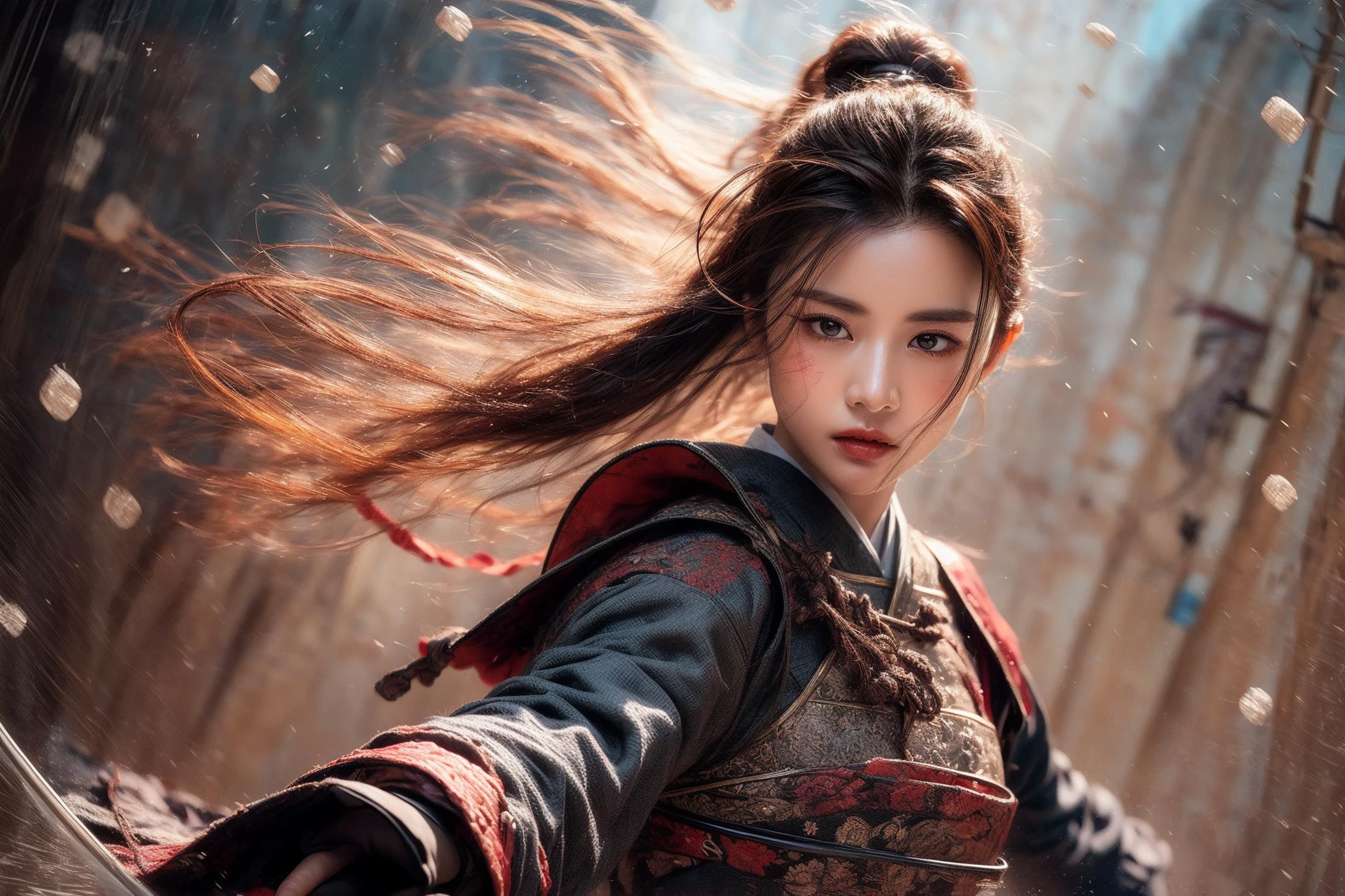 (8k), (best quality), (masterpiece:1.2), (realistic), (photorealistic:1.37), (intricate details), (HDR), (intricate details), (hyper detailed), (natural skin texture), (hyperrealism), (soft light), (sharp), (octane render), (detailed background), (35mm photography),crepuscular rays,front soft spot light,((Hasselblad photography)),
1girl, solo, meccog, full view shot, (full body:1.1),((medium hair floating:1.8)), brown hair, beautiful face, beautiful eyes, depth of field, motion lines, (medium breasts:1.5), (nose blush),(open smile:1),white teeth, ((perfect female body, narrow waist)),
Beautiful 18 yo girl, (perfect body:1.2), slim long leg, sex, nsfw,
blushed face, ((detailed outfit)), outdoors, naughty face, (realistic:1.0), detailed skin texture, detailed cloth texture, intricate details,
