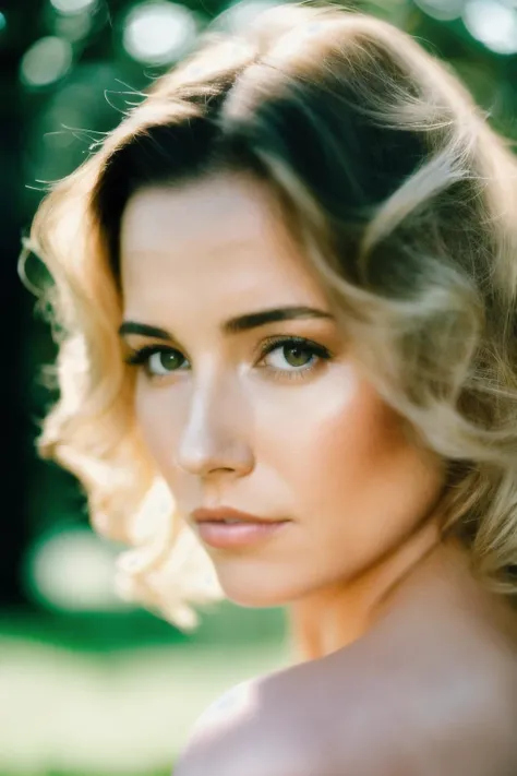 face shot of lnc, (serious look), (blonde medium length hair), (hand on chin), Photorealistic, Hyperrealistic, Hyperdetailed, analog style, hip cocked, demure, detailed skin, matte skin, soft lighting, subsurface scattering, realistic, heavy shadow, masterpiece, best quality, ultra realistic, 8k, golden ratio, Intricate, High Detail, film photography, soft focus, detailed skin texture, (blush:0.5), (goosebumps:0.5), subsurface scattering, <lyco:LindaCardellini-RealVision-V1.0:1.0>