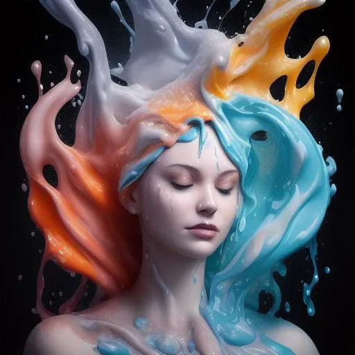 a woman made of liquid splashes, merging, melting, splashing, droplets, mixing, fading away, exploding, swirling,
intricate detail, modelshoot style, dreamlikeart, dramatic lighting. 8k, highly detailed, trending artstation,
Slpashter_2