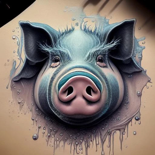 (art by SLPASHTER_3-7000:1.1), ((best quality)), ((masterpiece)), ((realistic)), portrait of a( pig:1.1), by james jean, by ross tran, ultra detailed, character design, concept art, trending on artstation, absurdres, HDR,