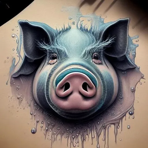 (art by SLPASHTER_3-7000:1.1), ((best quality)), ((masterpiece)), ((realistic)), portrait of a( pig:1.1), by james jean, by ross tran, ultra detailed, character design, concept art, trending on artstation, absurdres, HDR,