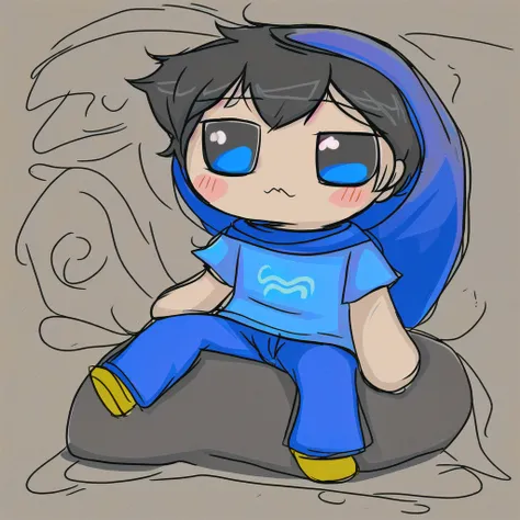 <lora:johnegbertgodtier-30:0.7> johnegbertgodtier, <lora:fumoLikeAnimeStyle_v10:1> fumo, 1boy, solo, sitting, cute, chibi