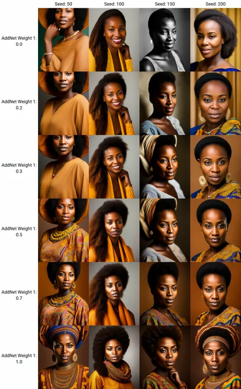 portrait , an african woman looks to the side ,  professional photography,