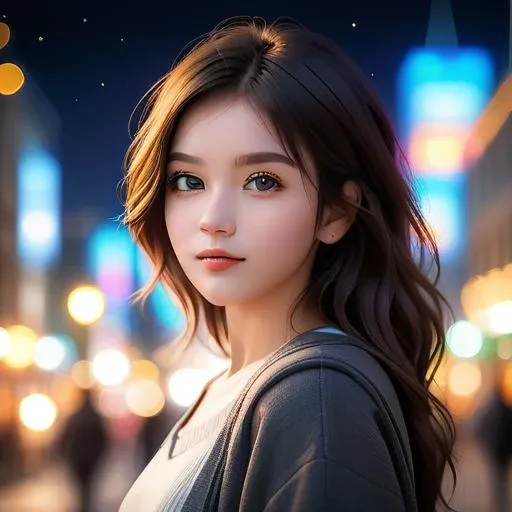 masterpiece,best quality,city,1girl,looking at viewer,bokeh,