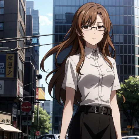 <lora:MoekaKiryu001:0.4>,<lora:add_detail:0.5>,
MoekaKiryu,1woman,solo,
brown hair,long hair,expressionless,
glasses,
Collared shirt,short sleeve,
belt,
black skirt,
city,