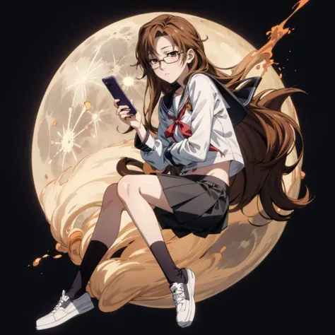 <lora:MoekaKiryu001:0.4>,<lora:add_detail:1>,<lora:boldline:-0.3>,<lora:noline:0.3>,
MoekaKiryu,1woman,solo,expressionless,
long hair,brown hair,brown eyes,
glasses,
full body,
moon,
flip_phone,holding flip_phone,serafuku,