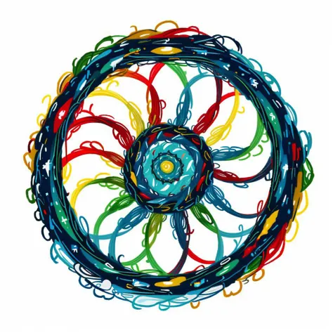 (masterpiece, top quality, best quality, official art, beautiful and aesthetic:1.2), a red and yellow and blue spirograph <lora:Spirograph:1.0>