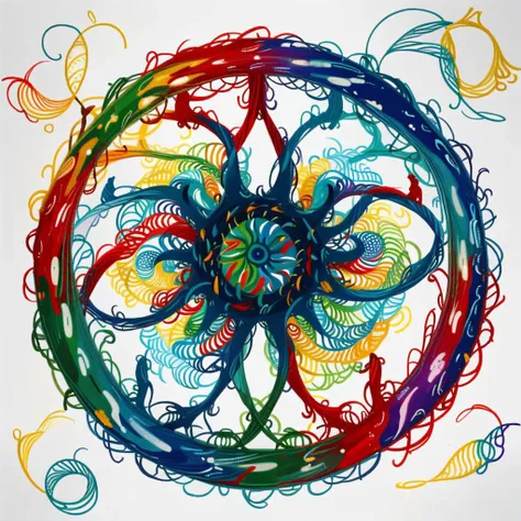 (masterpiece, top quality, best quality, official art, beautiful and aesthetic:1.2), a red and yellow and blue spirograph <lora:Spirograph:1.0>