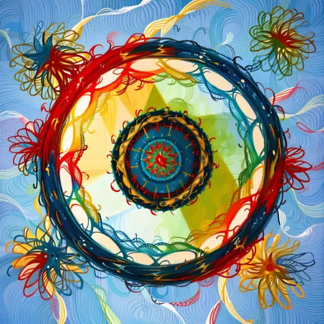 (masterpiece, top quality, best quality, official art, beautiful and aesthetic:1.2), a red and yellow and blue spirograph <lora:Spirograph:1.0>