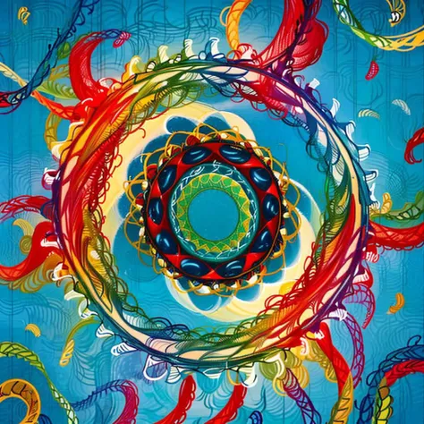 (masterpiece, top quality, best quality, official art, beautiful and aesthetic:1.2), a red and yellow and blue spirograph <lora:Spirograph:1.0>