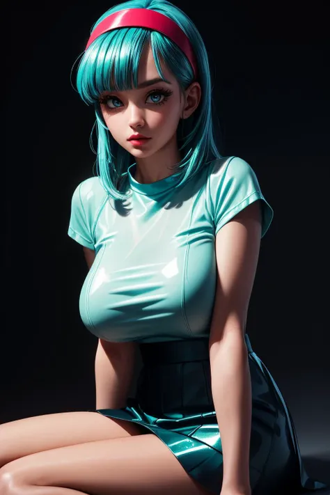 Bulma with short dress ((transparent nipples))、rocket , (big breasts),