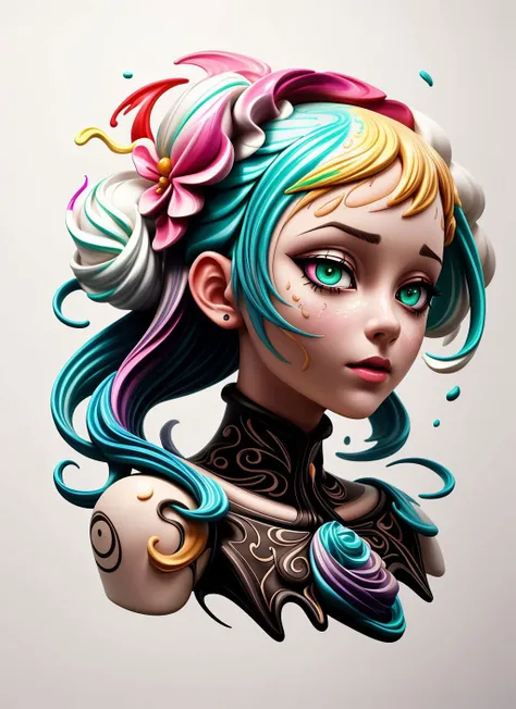 Colorful, beautiful woman, splash, disembodied head, Black ink flow, photorealistic, intricately detailed, gouache, calligraphy, acrylic, (buttercream:1.5), 8k concept art, complex, elegant, expansive, fantastical, (style-paintmagic) <lora:more_details:0.8> <lora:painted clothes5:1>