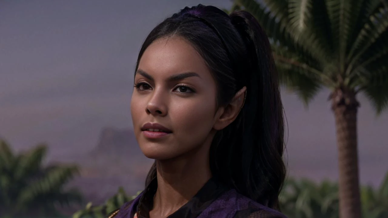 (sience fiction scene: DV_Blue_Vicious walking in a high-tech colledge garden on an alien planet), bright daylight, (blue dust:1.1), spaceport, high-tech buildings in background,
(detailed skin, narrow waist, pointed breasts),
(pointed ears, pointed eyebrows:1.4),
1960s hair style,
(long tangled wavy disheveled hair:1.2),
((short:1.1) (purple:1.2) startrektos dress:1.4), (dress lift:1.1),
(lace fishnet thighhighs:1.1), black boots,
deep cleavage,
eyes open, heavy breathing, smile,
masterpice, award winning, film grain, (photorealistic:1.2), 16k, UHD, cinematic shadows, best quality, ultra highres, hyperrealistic, (Perfect Hands:1.1), rim light, god rays, full body,
<lora:GodPussy1 v4:0.4>,, <lora:add_detail:0.5>, <lora:1.5_perfect hands:0.6>, <lora:hair_length_slider_v1:2>, <lora:skin_tone_slider_v1:2>,
<lora:TOSV3:1>,
<lora:race_st_vulcan_512:0.8>,
<lora:people_count_slider_v1:3>, girls in background