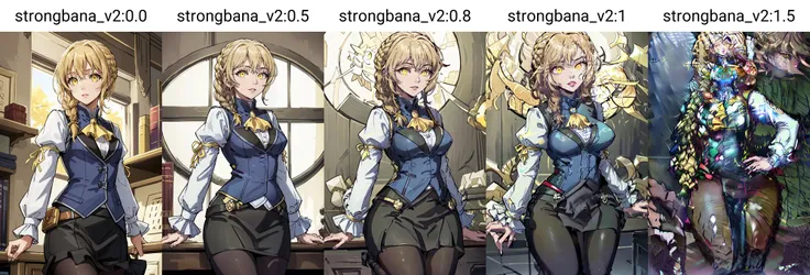 (masterpiece, best quality), intricate details,
1girl, <lora:guildgirltest:0.8> guild girl, long hair, blonde hair, (yellow eyes:1.5), braid, single braid,, skirt, shirt, long sleeves, white shirt, pantyhose, black skirt, vest, long skirt, yellow ribbon, ascot, yellow ascot,,
<lora:strongbana_v2:0.0> strongbana,