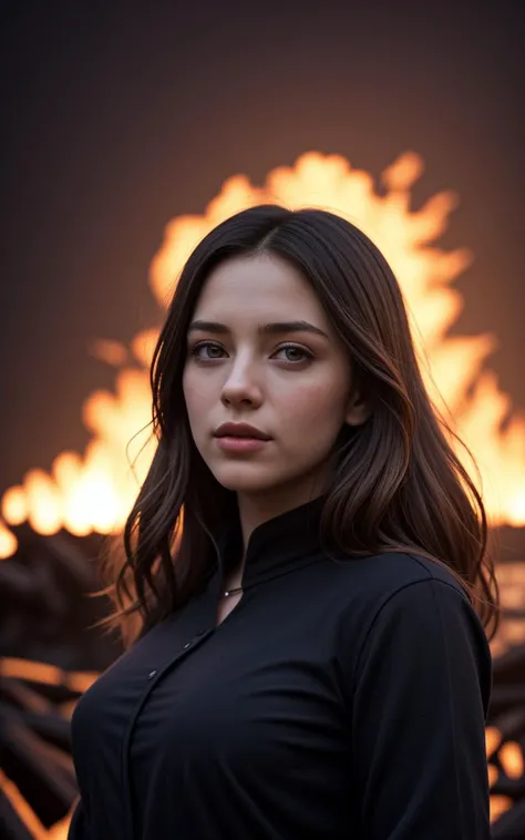 (clothed, masterpiece, wide angle, cinematic establishing shot, young adult european woman, highly detailed background:1.2), volumetric lighting, subsurface scattering, dynamic pose, (special effects, color grading, fantasy aura), (Ember Mage:1.4), (Small Perky breasts:0.81), Smoldering ashes, ember glow, fire magic, warmth aura (Layered Depth, Parallax Effect, Soft focus foreground:1.3),(perfect face woman posing for photo:1.2),(masterpiece:1.3, perfect crop:1.1),