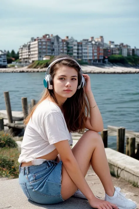 35mm photo, A young woman in 1990s stoner clothing sitting on the edge of a seawall listening to music on her headphones, old crumbling brick houses in the background, bokeh, seagulls, detailed and symmetrical face, sense of isolation and solitude, benign decay, passive and still, compelling wistful and unique
<lora:DETAIL_SLIDER_BY_STABLE_YOGI:0.8>