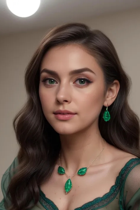 Instagram_Influencer_210_By_Stable_Yogi (emerald_green_lace_top_with_long_sleeves_and_a_high_neckline:1.55) (masterpiece:1.35), (best_quality:1.45), 8k, (ultra_detailed:1.40, depth_of_field:1.30, wide_angle:1.25) (beautiful_face:1.45), (green_eyes:1.25), (black_hair:1.55, long_wavy_hair:1.40) (lipstick:1.20, eyeliner:1.35, eyelashes:1.30, earrings:1.15, necklace:1.20) (moonlit_lighting:1.45, soft_shadow:1.30) (chest_up_focus_on_face_and_makeup:1.45) Stable-Yogis-Samsung-s24-ultra-1.5x
Stable-Yogis-Rembrandt-lighting-1.5x
Stable-Yogis-EtherealBeauty-1.5x
Stable-Yogis-Truecapture-1.5x
Stable-Yogis-Eye-Detailer-5x
Stable-Yogis-Hair-Detailer-5x
Stable-Yogis_Makeup-Enhancer-1.5x
influencer-close-up-shot-by-stable-yogi
<lora:Detail-Slider-V3-By-Stable_yogi:0.4>
<lora:NOISEOFFSET_BY_STABLE_YOGI:0.4>