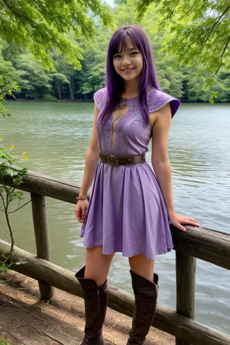 swdro, 1girl, armor, belt, boots, dress, purple hair, purple eye, long hair
looking at viewer, standing, smile, detailed hand, crossed arms, detailed face, beautiful face
fantasy background, forest, lake aside, sun, morning
<lora:DETAIL_SLIDER_BY_STABLE_YOGI:0.8>