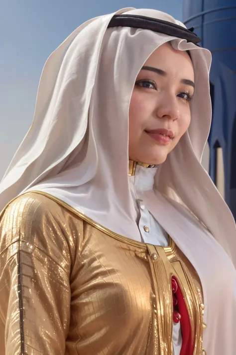 masterpiece, best quality, highly detailed, ultra high res, (photorealistic:1.8), unreal_engine, photograph, realistic_skin_texture, 8K, HDR, raw photo, (Bahraini woman:1.8), solo, (national costume clothes), ultra face detailed, outdoors