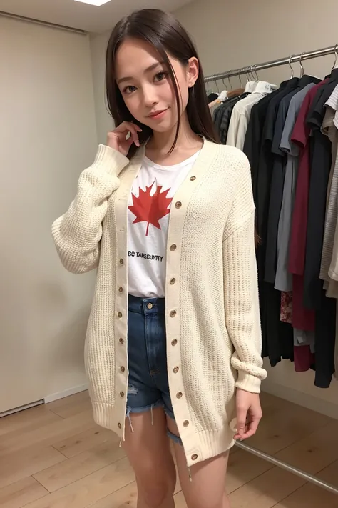 masterpiece, best quality, photorealistic, Canadian, clothes