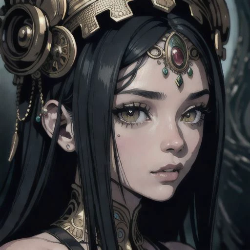 (masterpiece, best quality, Jamaican hires, high resolution:1.2), (extremely detailed, intricate details, highres), hauntingly beautiful face, emerges from the depths, dark abyss, piercing eyes,hidden depths of the soul, mysterious beauty, intricate abstract, intricate artwork, non-representational, colors and shapes, expression of feelings, imaginative, highly detailed