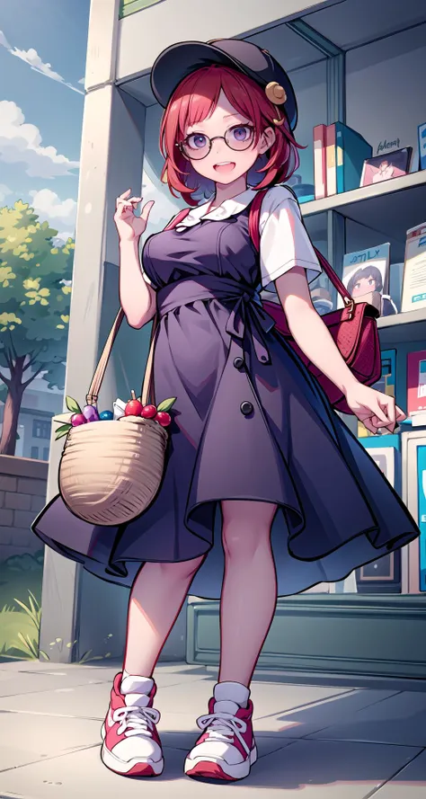 (masterpiece),(intricate details),1girl,pale skin,young girl,Long bold side bangs,laughing,large breasts:1.3,, Red_polka_dot_wrap_dress, white_sneakers, cat_eye_sunglasses, straw_boater_hat, woven_tote_bag, park,looking at viewer,random pose <lora:EyeControl_Jitome_v2:1>