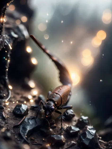 raw photo of a cricket Gryllidae,Dutch angle, a rusty nail, stuck in a cracked wall, from which a rare and beautiful flower grows, a staircase leading up to a cliff with a sky background <lora:Sunoo-06:0.85>, a ball most curious, rocks and moss, forest setting, raindrops on a  window, blurring the reflections of city lights, glossy, bright, sunshine, dream-like, (surreal),( abstract, neon tones) (photorealistic, symbolic, close-up shot, 8K)