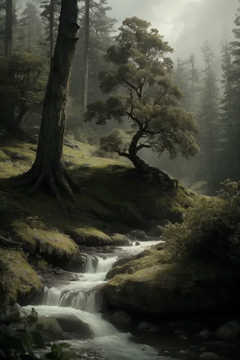 cinematic film still a lone gnarled tree clinging to a scree slope by gustave dore, highly detailed, storybook illustration, vibrand colored Artwork by DasAbra, ultra hd, realistic, vivid colors, highly detailed, UHD drawing, pen and ink, perfect composition, beautiful detailed intricate insanely detailed octane render trending on artstation, 8k artistic photography, photorealistic concept art, soft natural volumetric cinematic perfect . shallow depth of field, vignette, highly detailed, high budget, bokeh, cinemascope, moody, epic, gorgeous, film grain, grainy