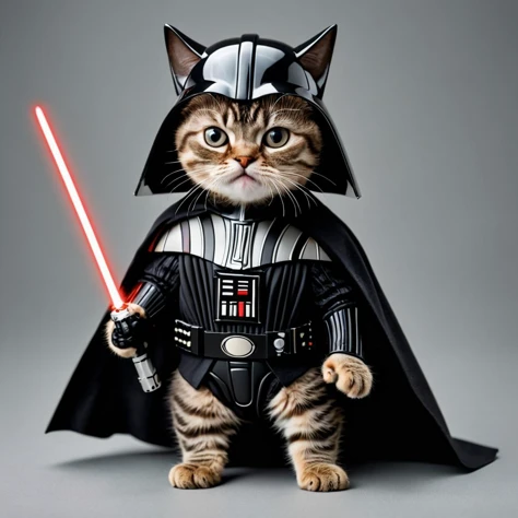 anthropomorphic cat as darth vader