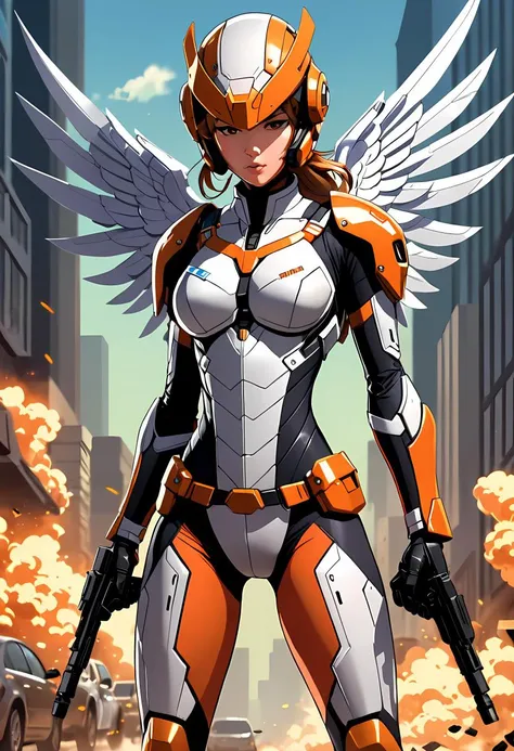 anime artwork Fury Unleashed: Sci-Fi Heroine Armed and Ready for Action by Yu2Maru: Brace yourself for an electrifying display of power and resolve as envisioned by acclaimed artist Yu2Maru! Set against a stunning interstellar vista, our fierce heroine emerges, armed with a sturdy riot shield and poised for conflict. Anger fuels her every move, evident in her wide-open mouth and furrowed brow, suggesting unwavering dedication towards vanquishing whatever adversary dares cross her path. Decked out in a form-fitting bodysuit complemented by a protective combat helmet, she epitomizes functionality without sacrificing aesthetic appeal. Mechanized wings sprout from her back, symbolizing defiance against oppressive forces and serving as potent reminders of her affiliation with the Resistance Army. Employing dynamic blur techniques, artists can infuse additional excitement into the piece, conveying swift momentum and reinforcing the notion of relentless forward motion. Finally, intricately rendered particles add an extra layer of complexity, transforming this concept art rendering into a veritable feast for the senses! . anime style, key visual, vibrant, studio anime, highly detailed