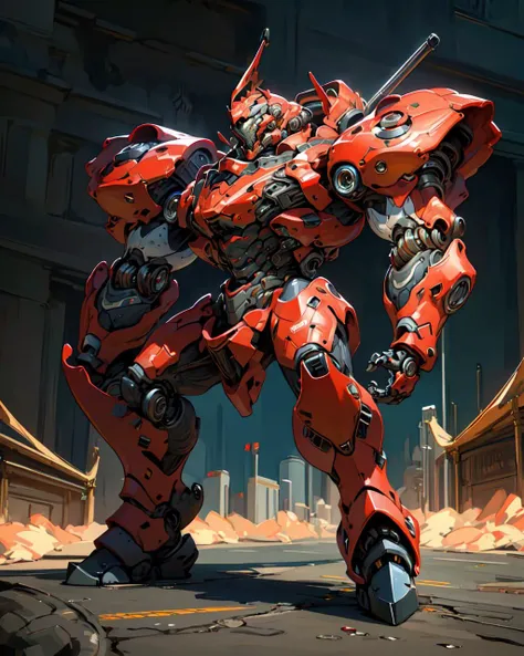 wide angle,full length photogrphy, full body photo of armored robot, knight,gold, (dynamic pose:1.4), helmet,
rusty, realitic metallic texture, angular design, carbon_fiber, high tech, pistons, robotic frame, metal joints, rubber cables
apocalyptic city,
(realistic skin_details, sharp focus, eyes_focus, masterpiece,best quality,finely detailed,extremely detailed, realistic detail,clear_image,realistic, high_resolution,distinct_image:1.2) <lora:FINAL Robort:1>