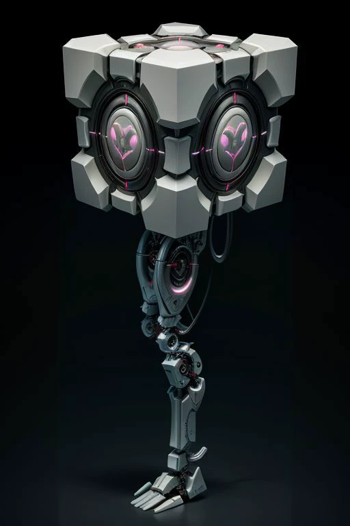 best quality, masterpiece, highres, high resolution,
1other, full body, solo,
weighted companion cube,
phyrexian, cyborg, biomechanical,
(arm cannon, cable muscles, spikes, tesla coils, tubes, beakers in body:0.8),
simple background