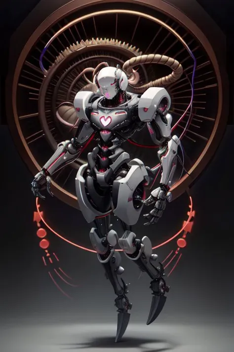 best quality, masterpiece, highres, high resolution,
1other, full body, solo,
weighted companion cube, cute, heart symbol,
phyrexian, cyborg, biomechanical, 
(arm cannon, cable muscles, spikes, tesla coils, tubes, beakers in body:0.9),
simple background