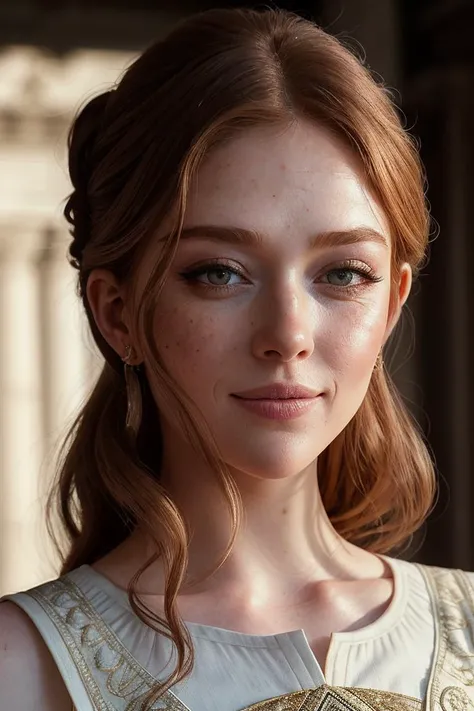photo of beautiful (EPL4rs3nTh0mps0n:0.99), a woman with perfect hair, hair upsweep updo, a greek goddess,(ancient Greece :1.1), modelshoot style, (extremely detailed CG unity 8k wallpaper), professional majestic photography, (smile), ((upper body)), (camera), 24mm, exposure blend, hdr, faded, extremely intricate, High (Detail:1.1), Sharp focus, dramatic, soft cinematic light, (upper body), (looking at viewer), (detailed pupils), 4k textures, soft cinematic light, adobe lightroom, photolab, elegant, ((((cinematic look)))), soothing tones, insane details, hyperdetailed, low contrast("I've got a bad feeling about this.":1.1), ("In Jernau we trust!":1.1),