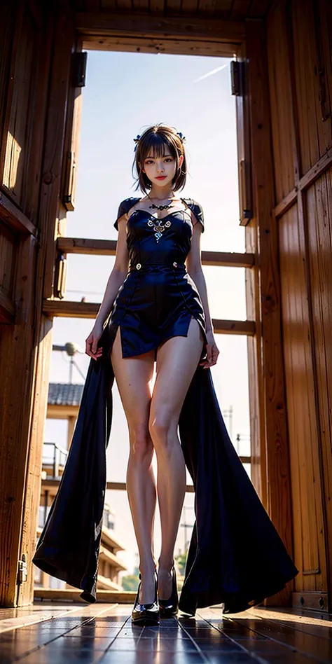 <lora:realfix_20230712125542:0.6>,1girl, smile, dramatic lighting, from below,full body,masterpiece,best quality ,