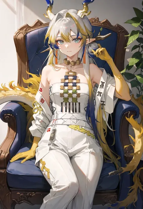 {safe:1.10}, best quality, masterpiece, highres, solo, {shu_arknights:0.90}, sitting, sitting on chair, chair, cowboy_shot, looking at viewer