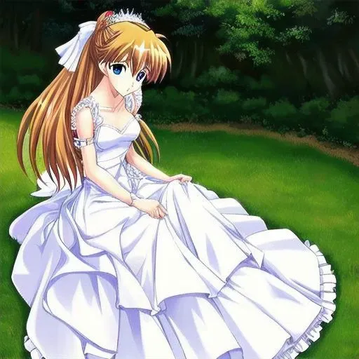 ((best quality, masterpiece, highly detailed)) Asuka Langley, Bridal dress, beautiful, ecchi, zettai ryokai, empty eyes, mind control, blank stare, emotionless, wedding viel, garter,