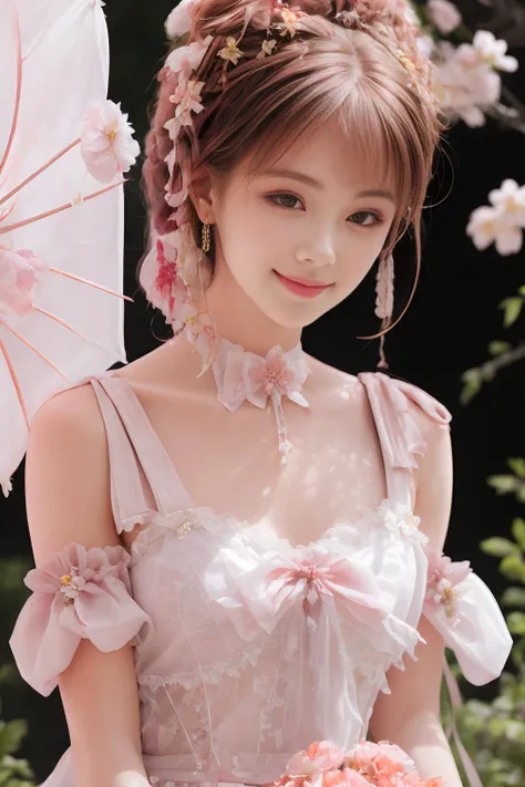 Prompt:1girl, realistic, photorealistic, masterpiece, best quality, ultra detailed, looking at viewer, smile, ta_dress, standing, cinematic lighting, in garden, cherry blossoms, <lora:shojovibe_v11:0.7>,<lora:lolishionDress_v11:0.6><lora:Yuri Sun:0.7> <lora:add_detail:0.3>,