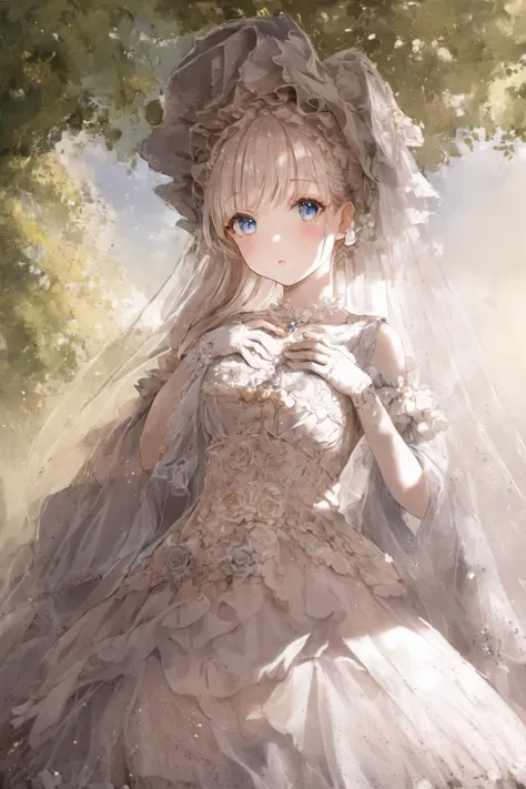 best quality, high quality, masterpiece, high quality, highly detail,
beautiful detailed eyes, 1girl, 
lolita_dress,
outdoors, on grass, cuteg,  hand on own chest,