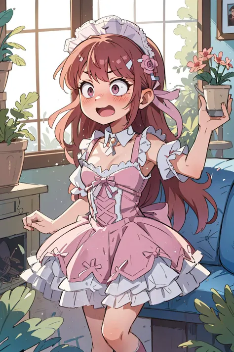 ((best quality, masterpiece)), ((style-swirlmagic):0.2),
1girl, lolita_dress  , mansion , living room, plants at window, embarrassed <lora:ArsEmbarrassed-t5:0.5>, (constricted pupils, small pupils), blush , open mouth, 
<lora:more_details:-0.2>,<lora:Constricted Pupils5:0.5>, <lora:lolita_dress_classic_1_v3:0.5>