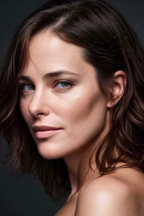 (CR-ParkerPosey-ParanoidAmerican:0.9), full color portrait of woman, (nude:1.0), (oiled shiny skin:1.0), face focus,
masterpiece, best quality, sharp focus, highres 8k uhd, ultra-detailed, rim light, deep grey background,
