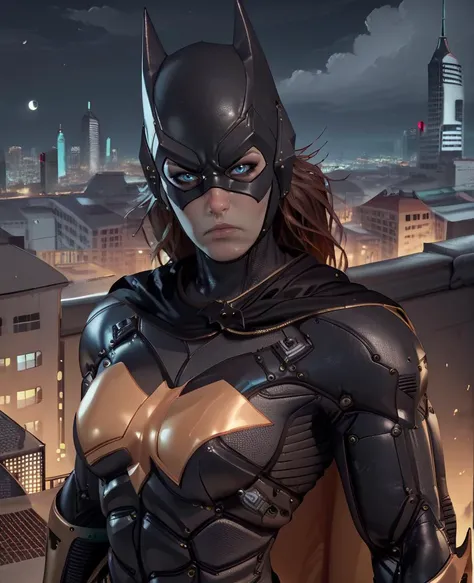 score_9,score_8_up,score_7_up,score_6_up,
batgirlbg,blue eyes,brown hair,
bodysuit,mask,cape,armor,helmet,serious,looking at viewer,
upper body,standing, 
night,rooftop,cityscape,Gotham city,
solo,<lora:batgirlBGXL-11:1>,