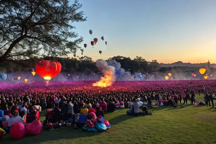 cybord chinese Dragon breathing fire, heart exploding, valentines's day, ziprealism, chinese red squire, (Sky lantern hot air fire balloon), (fire work), (heard shaped confetti), Chinese Lunar new years, Celebration