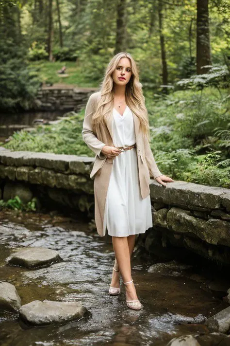 woman,cute,,fullbody,day,depth of field, red lips,blond waveylong hair,looking at viewer,
forest, pond, waterfall, stone wall with gates near viewer,
realistic,solo,Raw photo,8k,realistic skin details,realistic hair details,perfect skin,8k uhd,dslr,high quality,film grain,fujifilm xt3,16k uhd,dslr,best quality,
