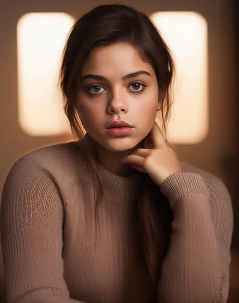 OdeyaRush,<lora:OdeyaRushSDXL:1>,masterpiece,beautiful,extremely detailed,(ultra high res),(8k UHD best quality), (realistic, photo-realistic:1.37), depth_of,field, blurry_background, photo_inset,Dramatic lighting,reference_inset,photo_background,brown_eyes,photorealistic,looking_at_viewer,1girl,shiny skin,detailed skin,(((sweater)))