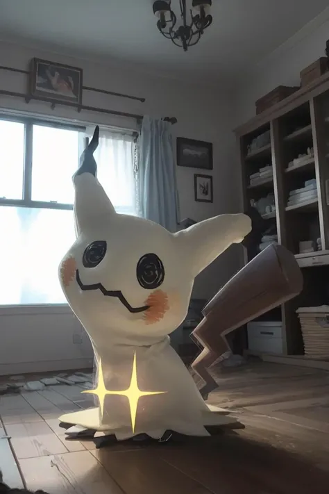 Mimikyu_Pokemon in an old abandoned victorian mansion, dust, decay, night, ultrarealistic, professional photography,
<lora:add_detail:0.2>,
<lora:Mimikyu_Pokemon_Anime:1>, no humans, (Highest quality, masterpiece)