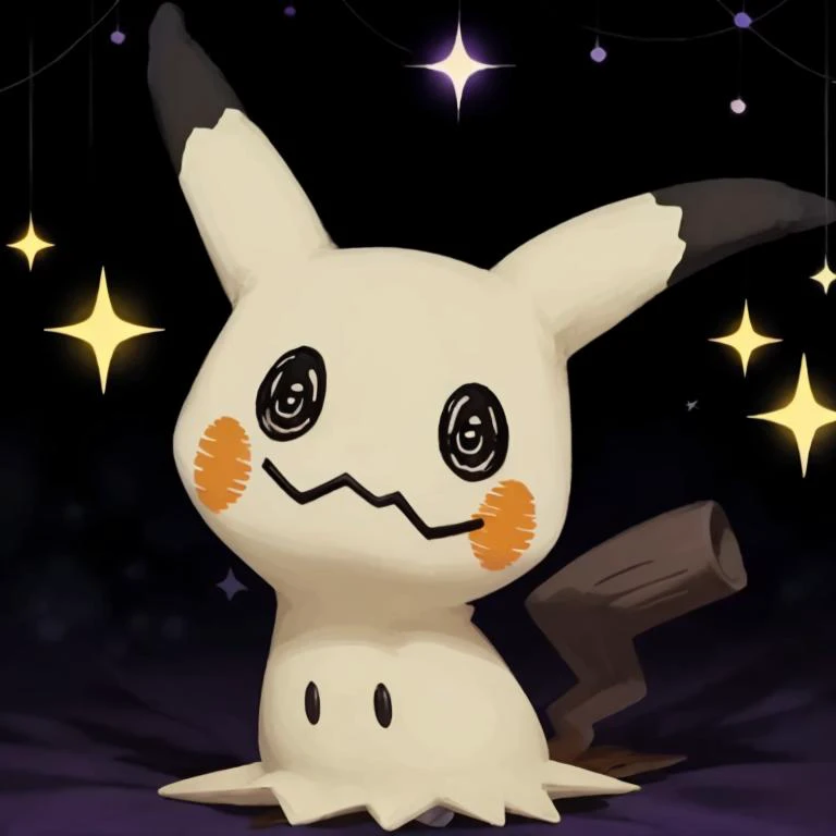 (masterpiece, best quality:1.2), solo, 
<lora:Mimikyu_Pokemon_Anime:0.6>, Mimikyu_Pokemon, no humans, purple star, sparkle, starry_background, solo, looking at viewer,